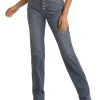 High Rise Extra Stretch Button Fly Bootcut Jeans