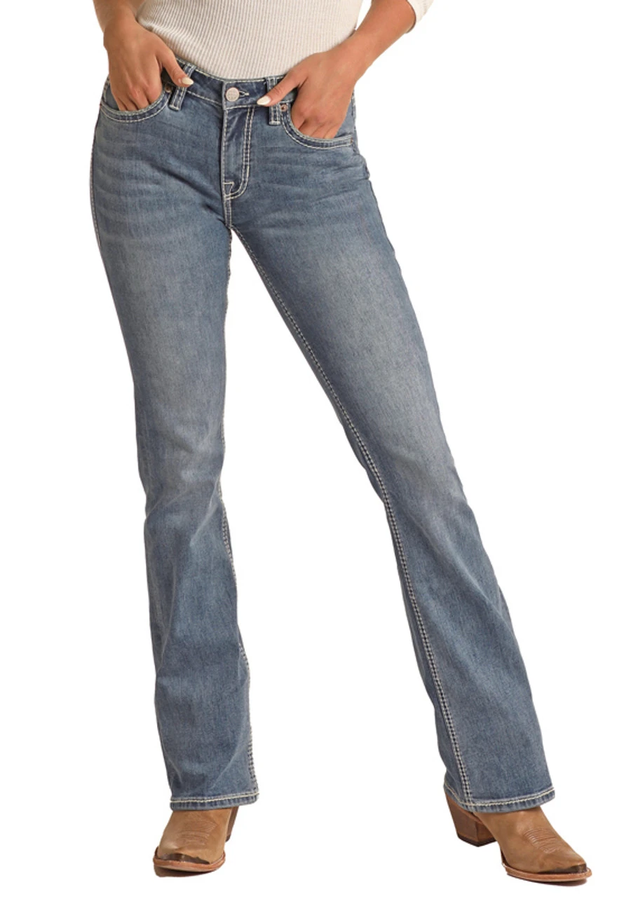 Mid Rise Extra Stretch Bootcut Jeans (RRWD4MR0XO) 2 Mid Rise Extra Stretch Bootcut Jeans (RRWD4MR0XO) - Image 2