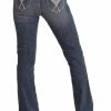 Mid Rise Criss Cross Aztec Bootcut Jeans
