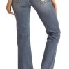 Mid Rise Extra Stretch Aqua Aztec Bootcut Jeans