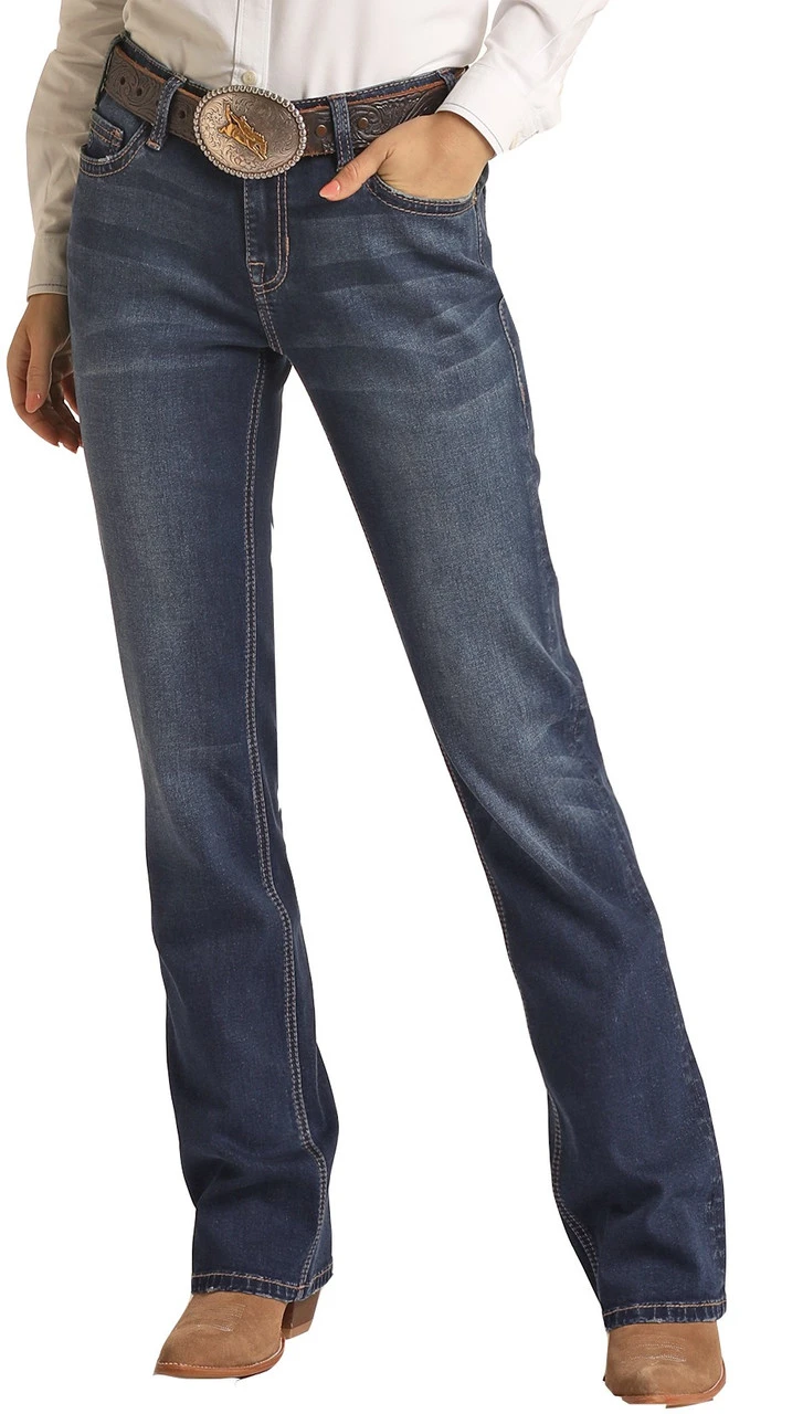 Mid Rise Extra Stretch Signature V Bootcut Riding Jeans 2 Mid Rise Extra Stretch Signature V Bootcut Riding Jeans - Image 2