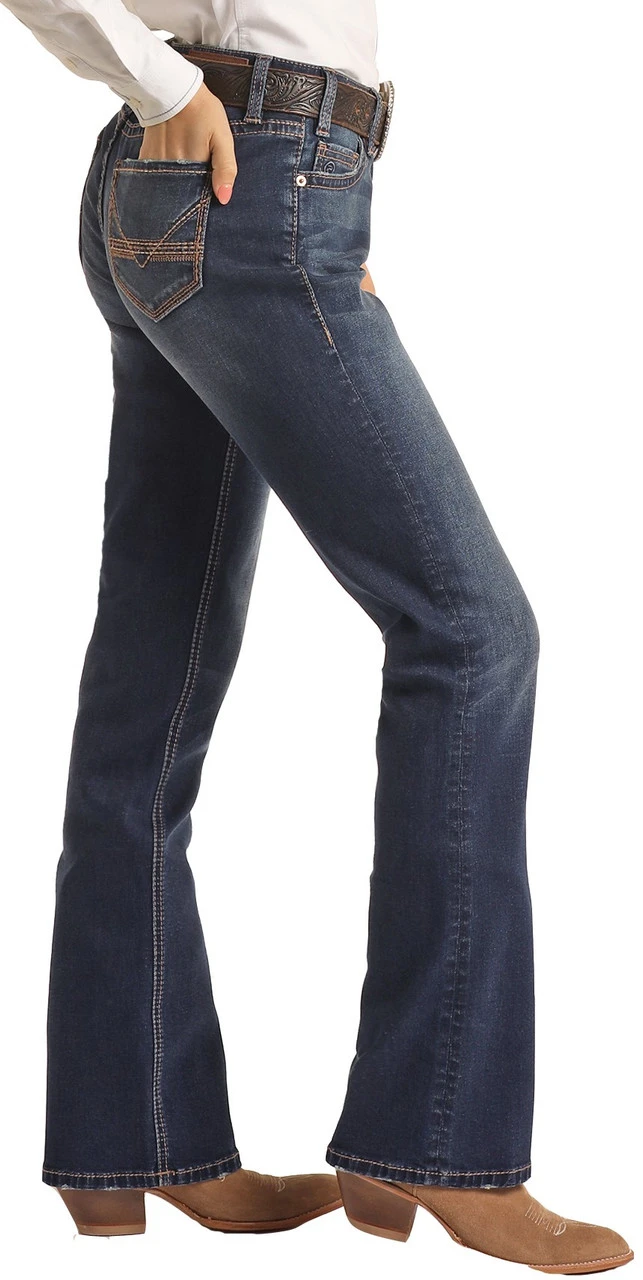 Mid Rise Extra Stretch Signature V Bootcut Riding Jeans 3 Mid Rise Extra Stretch Signature V Bootcut Riding Jeans - Image 3