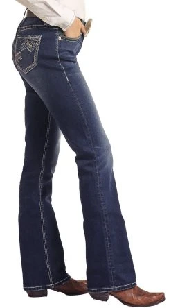 Mid Rise Extra Stretch Chevron Embroidered Bootcut Riding Jeans 5 Mid Rise Extra Stretch Chevron Embroidered Bootcut Riding Jeans -RodeoRave RRWD4RRZPR BZ 40079.1661373391
