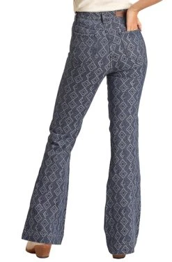 High Rise Non-stretch Jacquard Aztec Trouser Jeans (RRWD5HR0SQ)