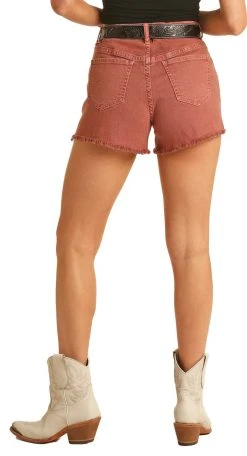 High Rise Dark Pink Distressed Denim Shorts -RodeoRave RRWD68RZTK BZ 78437.1659030425