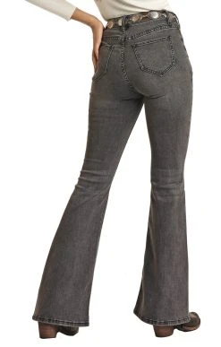 High Rise Extra Stretch Front Yoke Detail Flare Jeans