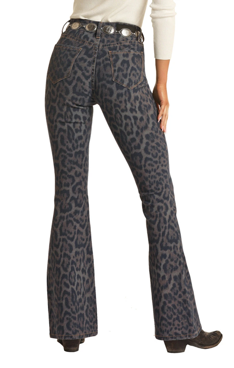 High Rise Extra Stretch Cheetah Print Flare Jeans 1 High Rise Extra Stretch Cheetah Print Flare Jeans