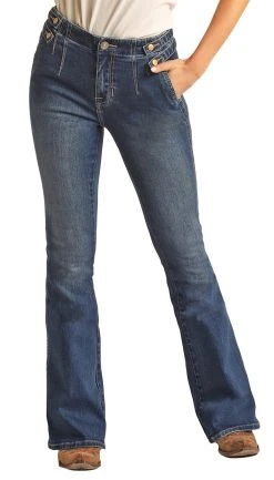 High Rise Extra Stretch Double Loop Flare Jeans