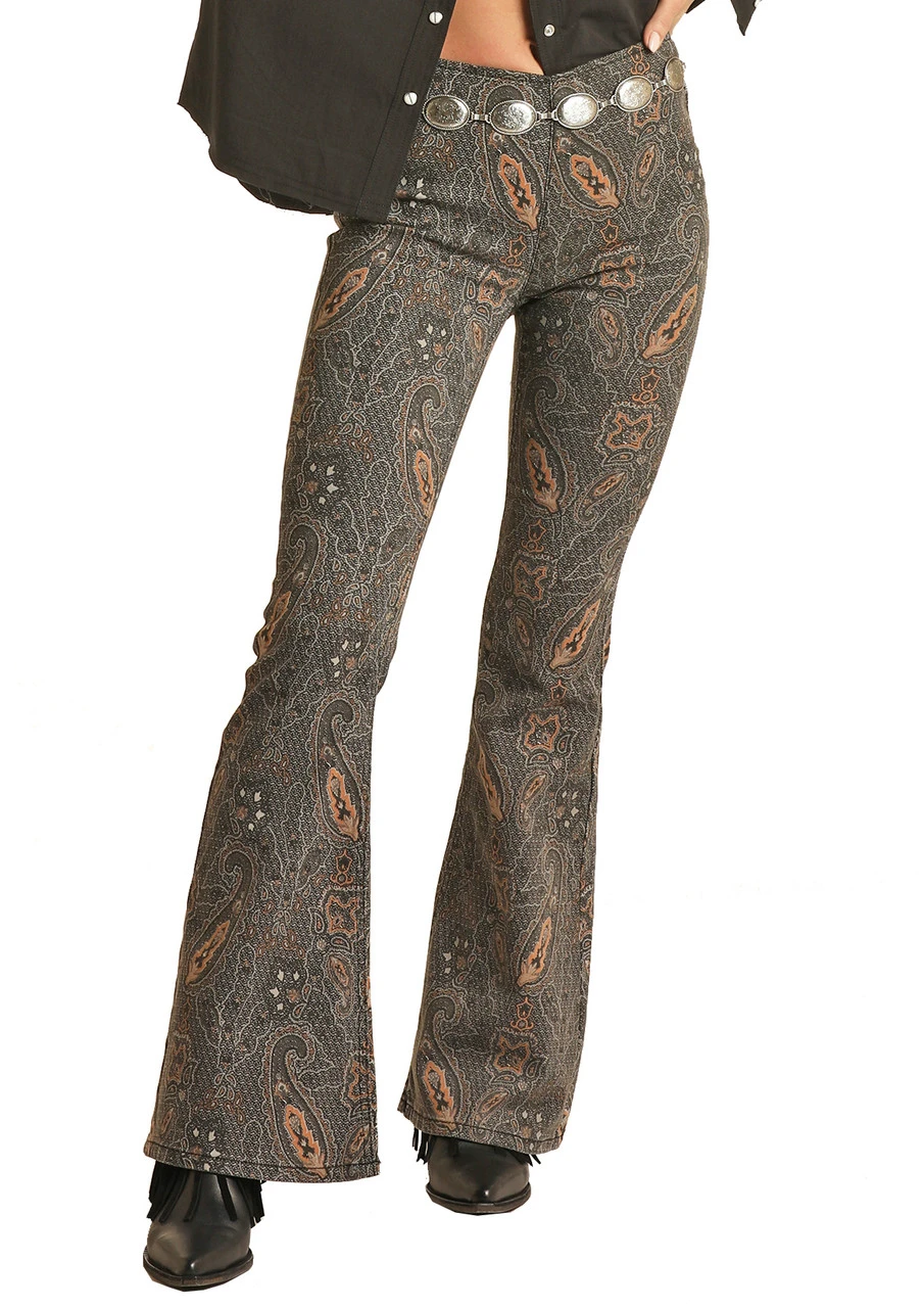 High Rise Stretch Paisley Print Pull-On Jeans 2 High Rise Stretch Paisley Print Pull-On Jeans - Image 2