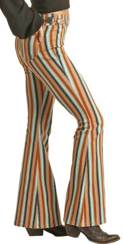 High Rise Stretch Brown Striped Pull-On Jeans 5 High Rise Stretch Brown Striped Pull-On Jeans -RodeoRave RRWD6PRZQX AZ 93448.1661195701