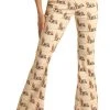 Bargain Bells High Rise Stretch Desert Print Pull-On Flare Jeans