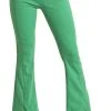 Bargain Bells High Rise Stretch Kelly Green Pull-On Flare Jeans
