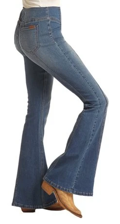 Bargain Bells High Rise Stretch Medium Wash Pull-On Flare Jeans -RodeoRave RRWD6PRZUD A 72313.1656088484