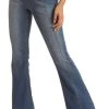 Bargain Bells High Rise Stretch Medium Wash Pull-On Flare Jeans