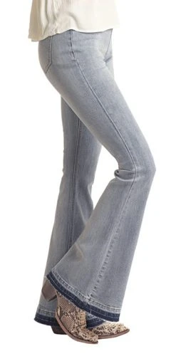 Bargain Bells High Rise Stretch Light Wash Pull-On Flare Jeans -RodeoRave RRWD6PRZUE A 71762.1656091302