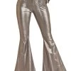 Silver Extra Stretch High Rise Bell Bottom Pants