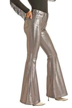 Silver Extra Stretch High Rise Bell Bottom Pants -RodeoRave RRWD7HR0H7 Side 67821.1668551328