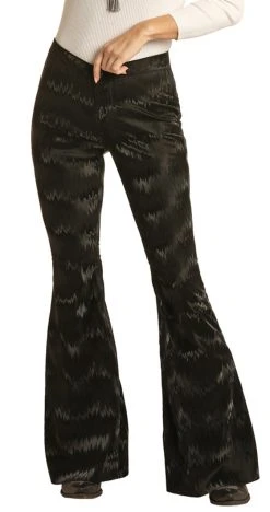 Black Texture High Rise Button Bargain Bell