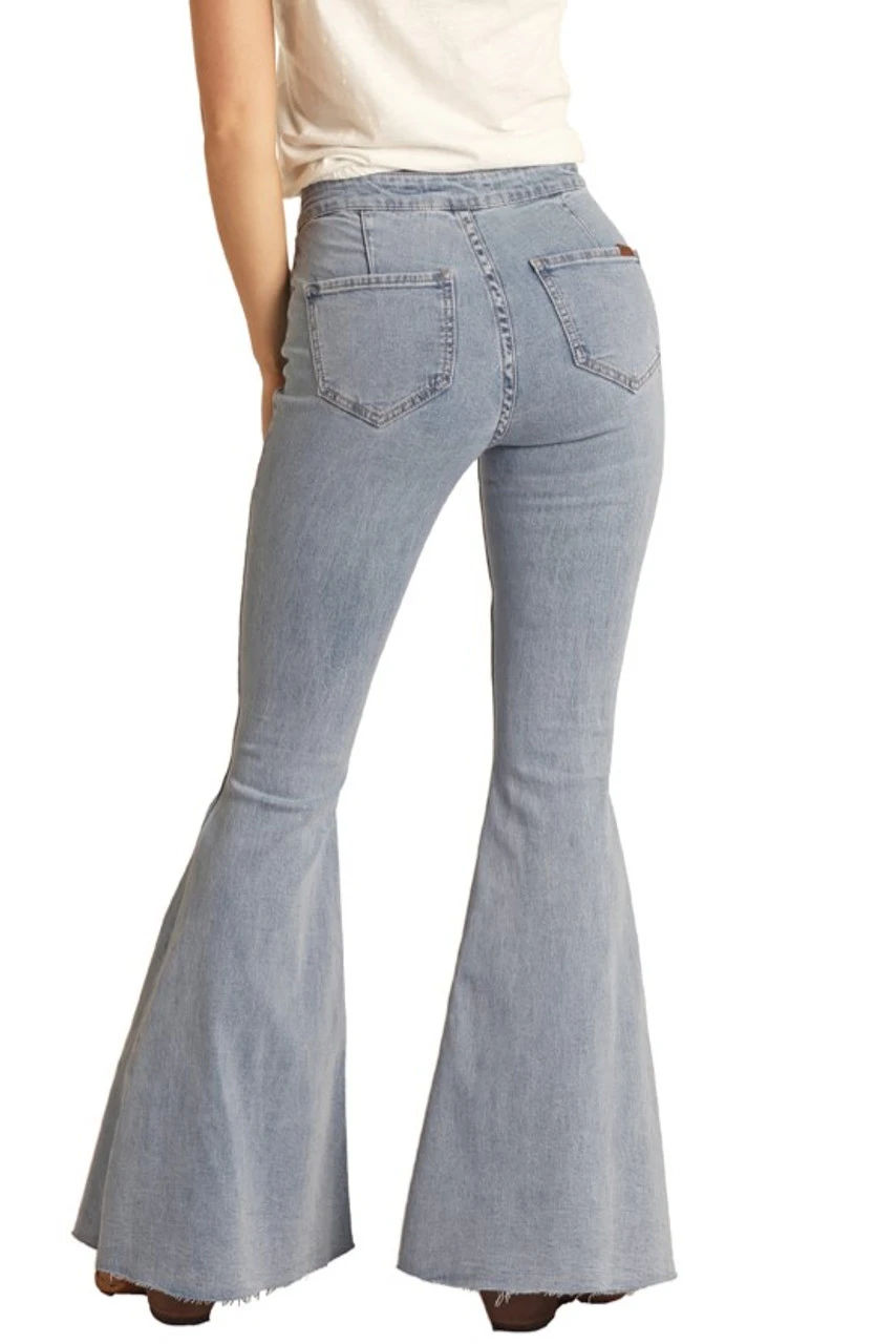 High Rise Extra Stretch Bell Bottom Jeans (RRWD7PR0SE) 1 High Rise Extra Stretch Bell Bottom Jeans (RRWD7PR0SE)