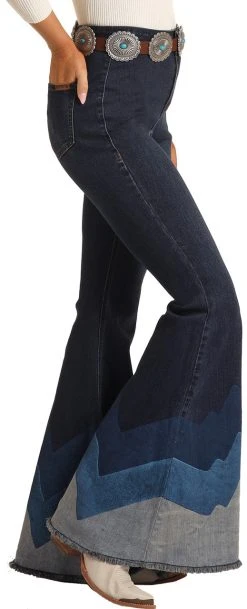 High Rise Extra Stretch Blue Wave Bell Bottom Jeans 5 High Rise Extra Stretch Blue Wave Bell Bottom Jeans -RodeoRave RRWD7PRZRC AZ 40061.1661284473