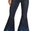 High Rise Extra Stretch Blue Wave Bell Bottom Jeans
