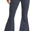 High Rise Stretch Zebra Print Bell Bottom Jeans