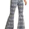 High Rise Extra Stretch Aztec Print Bell Bottom Jeans