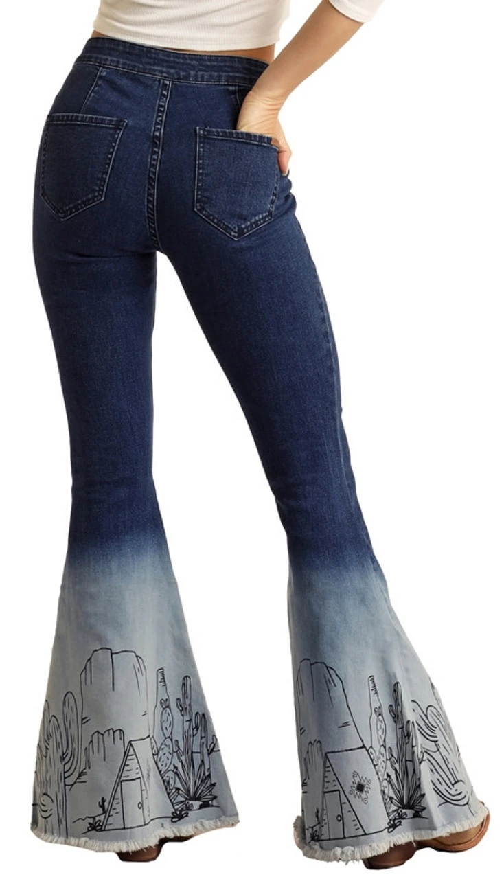 Button Bells High Rise Stretch Desert Flare Jeans 3 Button Bells High Rise Stretch Desert Flare Jeans - Image 3