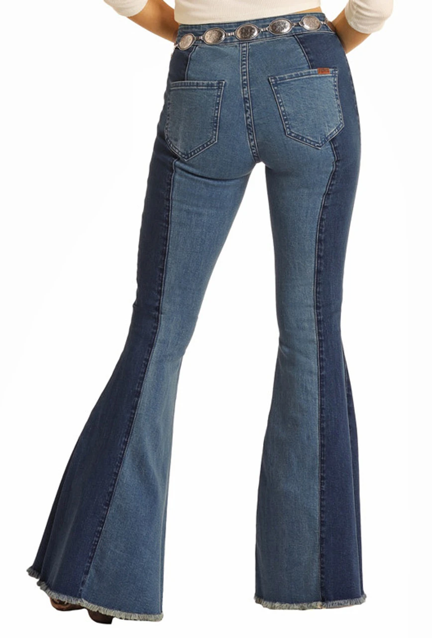 Button Bells High Rise Extra Stretch Two Tone Jeans 2 Button Bells High Rise Extra Stretch Two Tone Jeans - Image 2