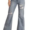 High Rise Distressed Palazzo Flare Jeans (RRWD8HR0SH)