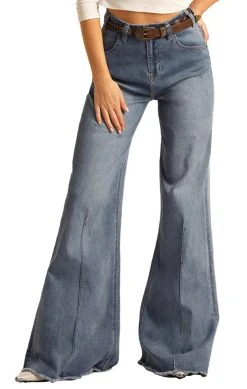 High Rise Extra Stretch Air Denim Palazzo Flare Jeans