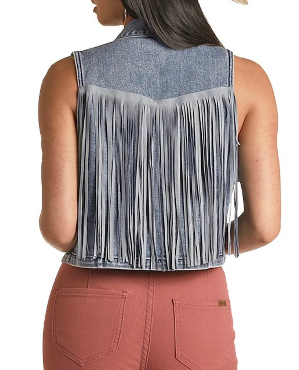 Denim Fringe Vest 2 Denim Fringe Vest - Image 2