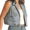 Denim Fringe Vest