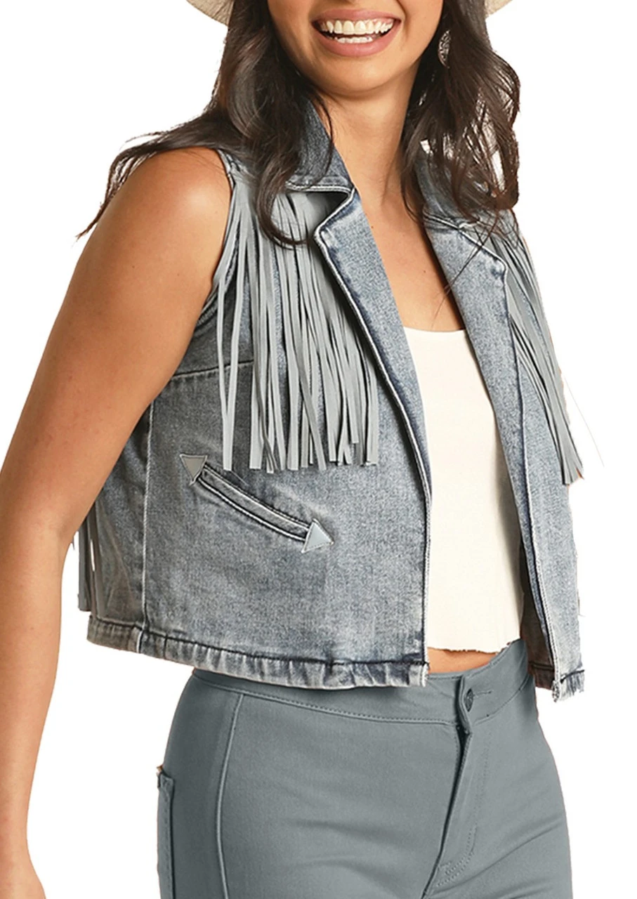 Denim Fringe Vest 1 Denim Fringe Vest