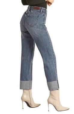 Straight Cropped High Rise Cuffed Jeans -RodeoRave RRWD9HR0GU Side 77072.1668553120