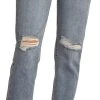 High Rise Distressed Straight Cropped Jeans
