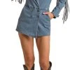 Denim Fringe Romper