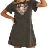 Cow Skull Graphic T-shirt Dress