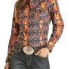 Long Sleeve Snap Aztec Shirt