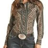 Aztec Geo Long Sleeve Snap Shirt