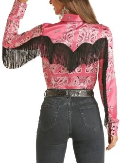 Bandana Print Fringe Shirt