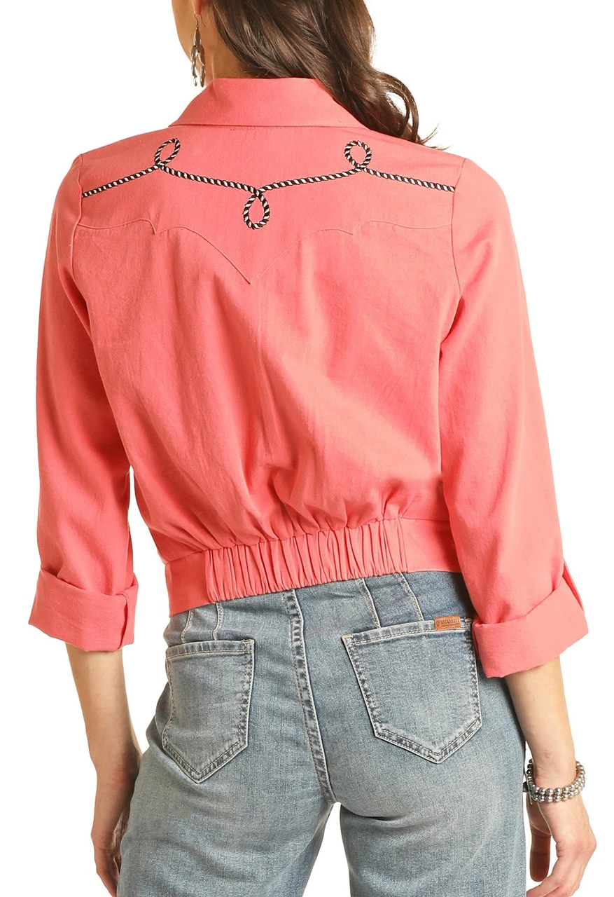 Retro Pink Bomber Jacket 2 Retro Pink Bomber Jacket - Image 2