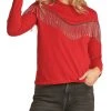 Chain Fringe Long Sleeve Tee