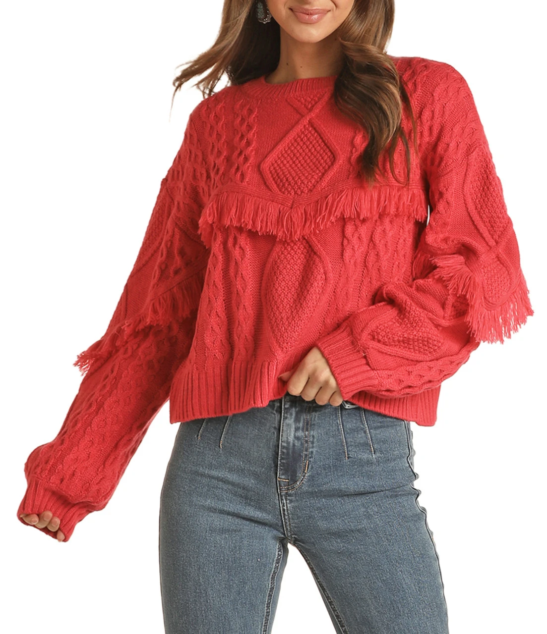 Fringe Cable Knit Sweater 2 Fringe Cable Knit Sweater - Image 2