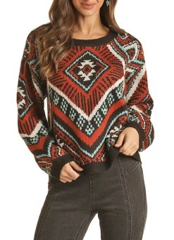 Knit Pattern Sweater -RodeoRave RRWT32R04SZ 94977.1664393542