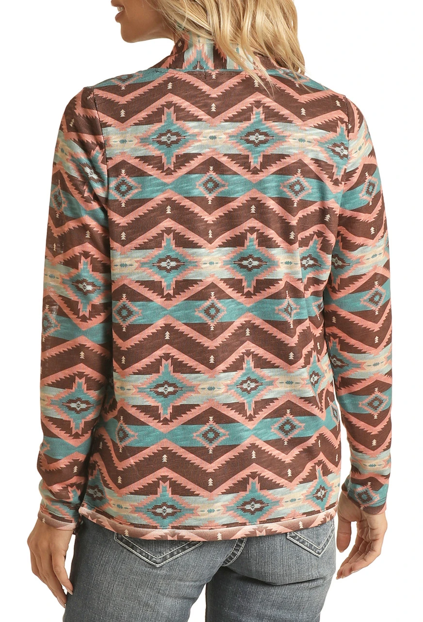 Aztec Print Cardigan 2 Aztec Print Cardigan - Image 2