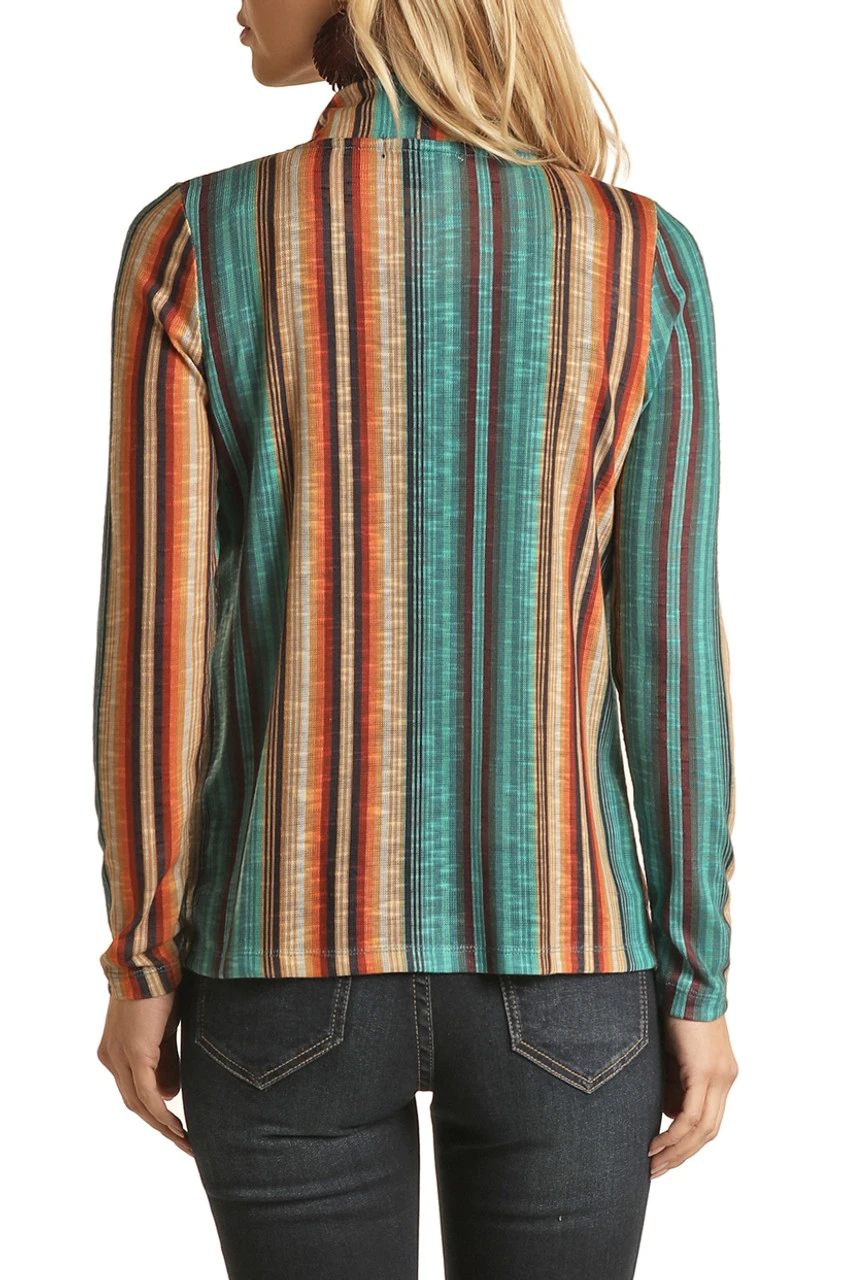 Stripe Print Cardigan 2 Stripe Print Cardigan - Image 2