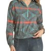 Aztec Print Quarter Zip Hoodie