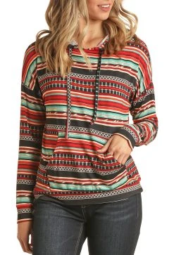 All Over Aztec Print Hoodie
