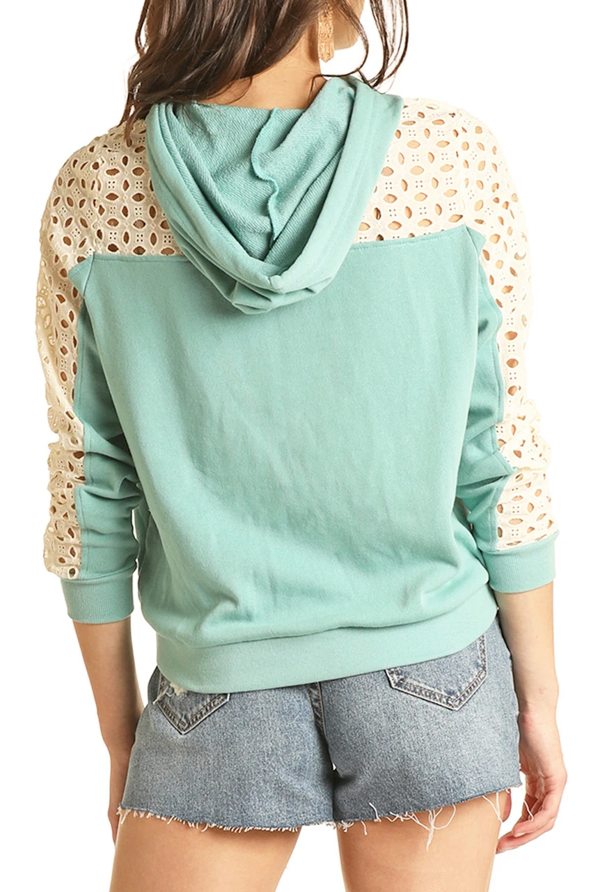 Eyelet Contrast Hoodie 2 Eyelet Contrast Hoodie - Image 2